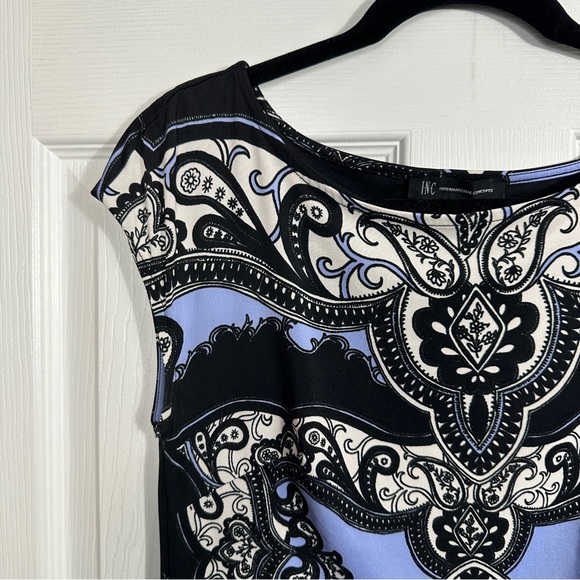 INC International Concepts bold patterned dress, size S, summer, office, party - Picture 4 of 6